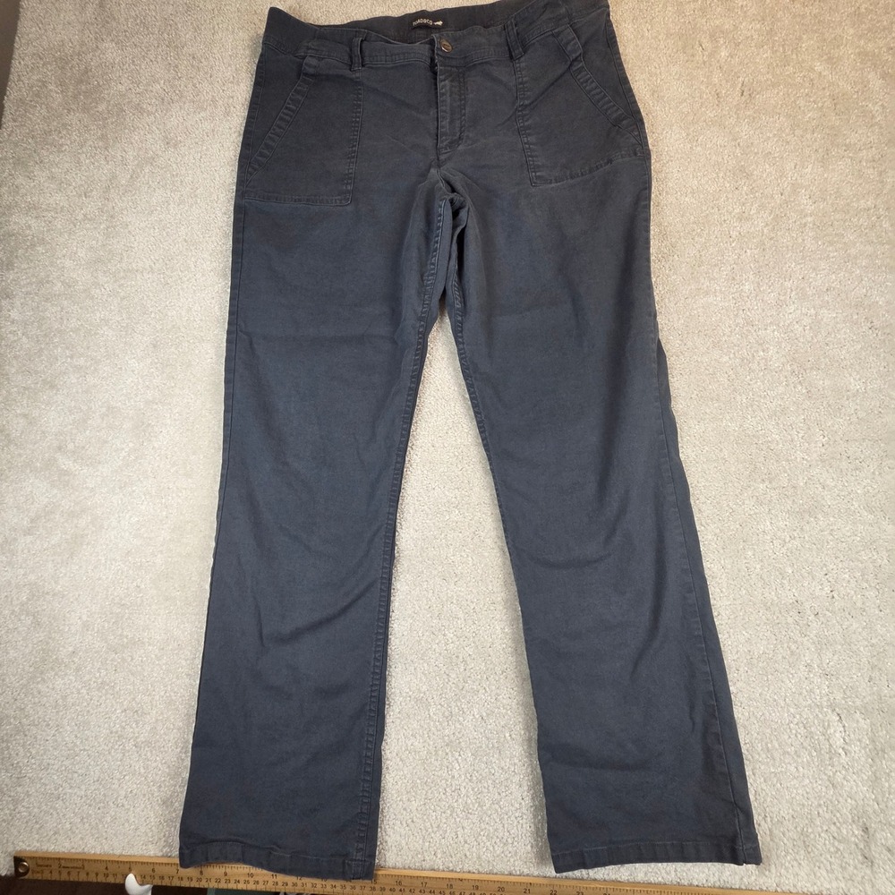 Toad&Co Earthworks Pant Womens 14 Gray Organic Cotton Straight Utility Trousers